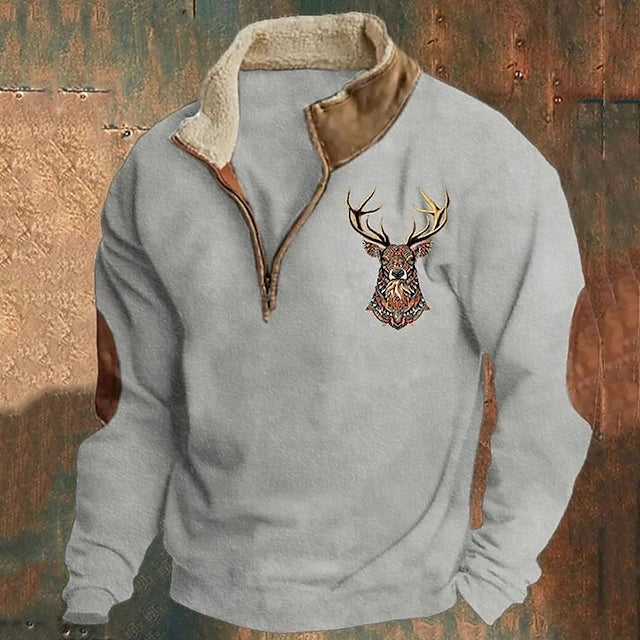 Comfortable men's zip-up hoodie, a versatile long-sleeve casual sweatshirt for ultimate comfort.