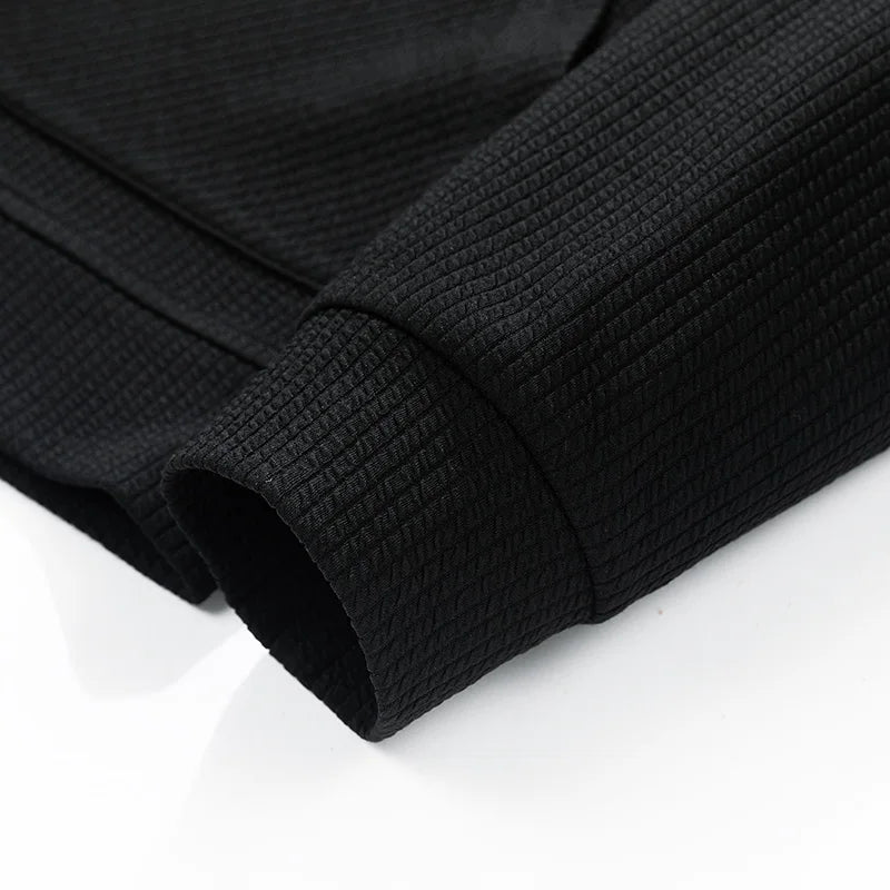 Stylish men's full-zip winter sweater in a soft, stretchy knit, perfect for casual outerwear.