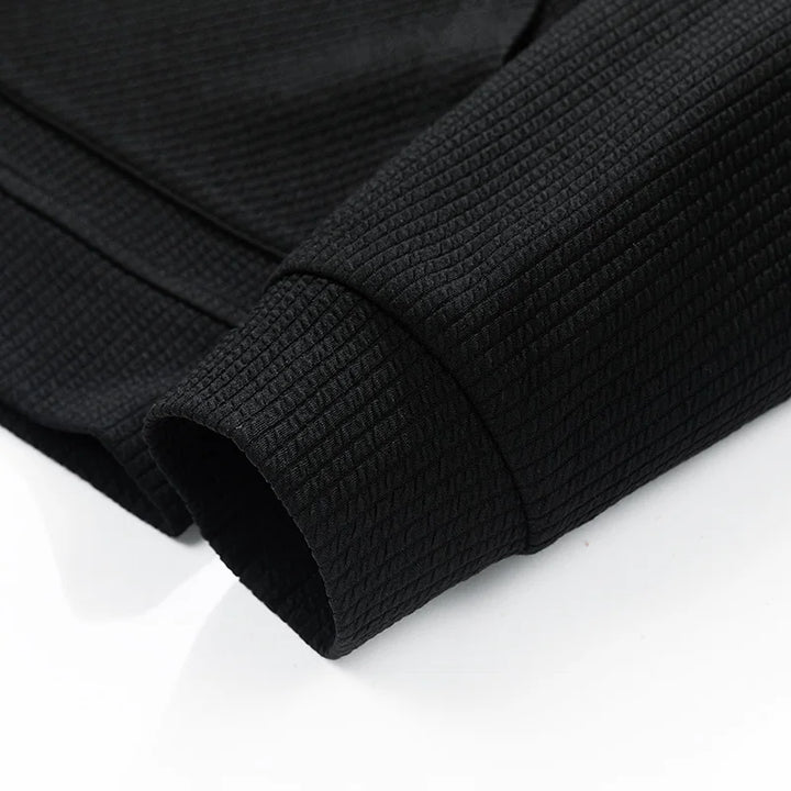 Stylish men's full-zip winter sweater in a soft, stretchy knit, perfect for casual outerwear.