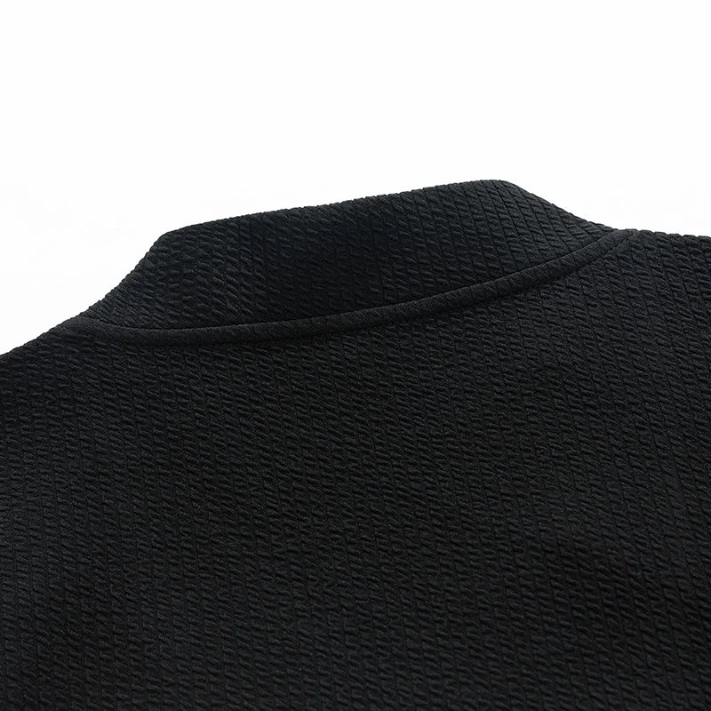 Textured knit men's zip-up sweater, designed for cozy warmth and comfortable stretch in winter.