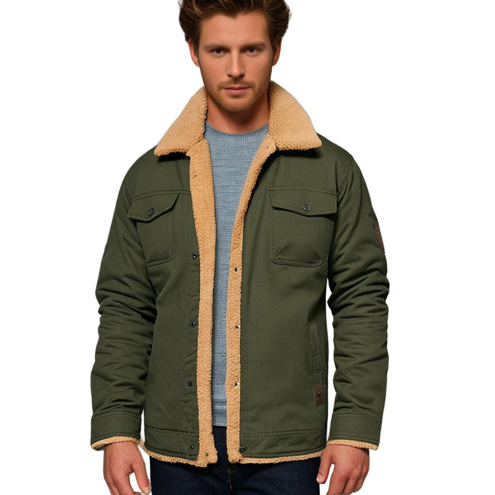 Men's comfortable winter jacket, ideal for layering. Warm, stylish outerwear for extreme cold weather & outdoor use.