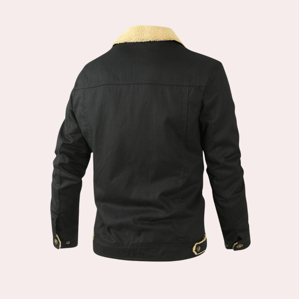Stylish men's warm winter coat. Insulated casual jacket, perfect outerwear for men's fashion in cold weather.
