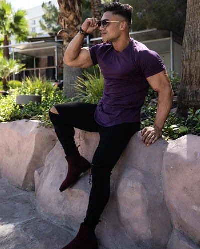 Men's deep cut top, designed for an athletic fit, ultimate comfort and flexibility.