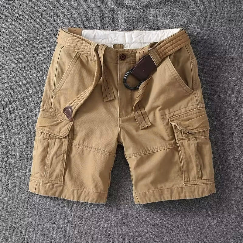 Men's durable cargo shorts, rugged style, multiple utility pockets. Ideal for outdoor apparel & everyday wear.