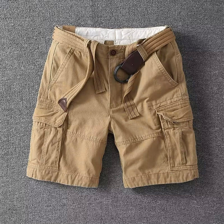 Men's durable cargo shorts, rugged style, multiple utility pockets. Ideal for outdoor apparel & everyday wear.