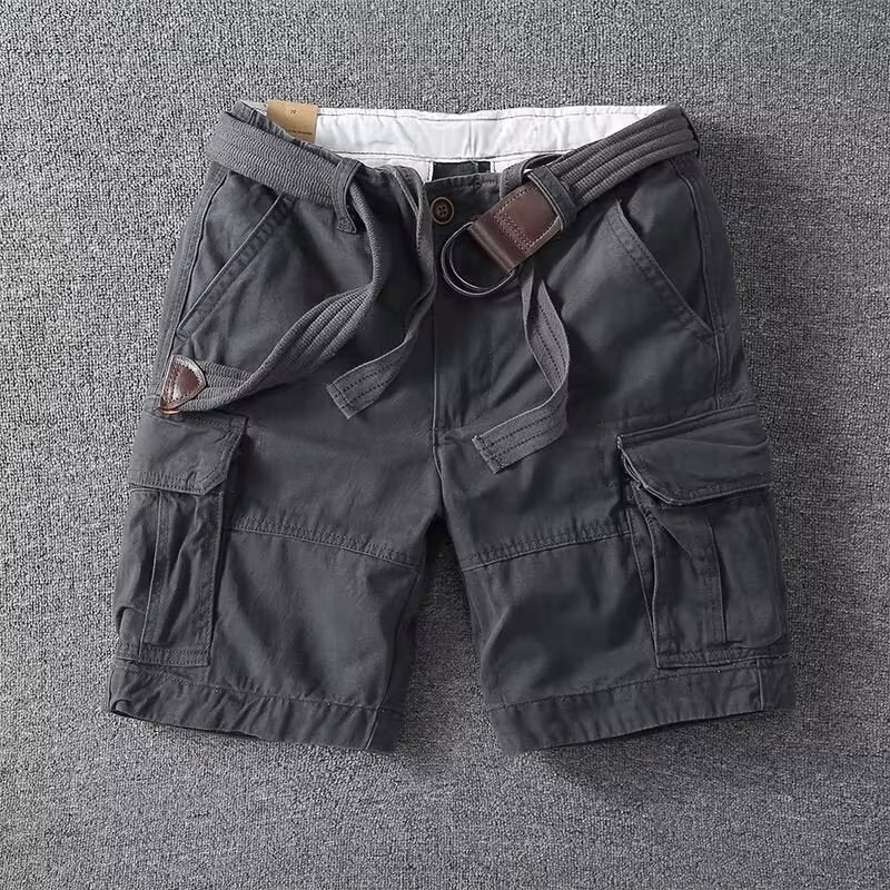 Comfortable men's cargo shorts with adjustable waist. Perfect for casual summer wear, travel, and outdoor activities.