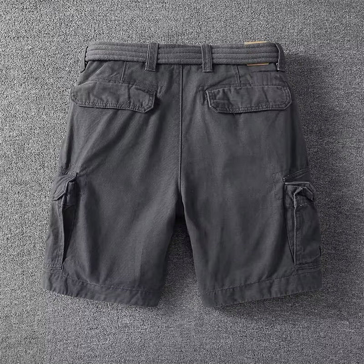 Men's comfortable cargo shorts, multiple utility pockets & adjustable waist. Ideal for casual or outdoor wear.