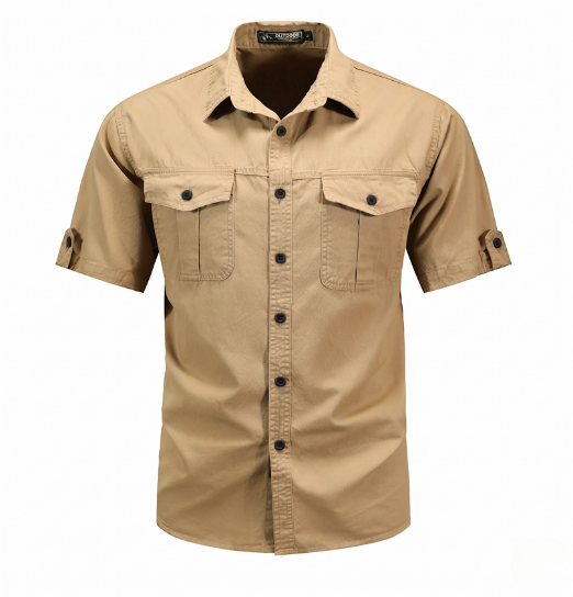 Men's durable outdoor cargo shirt, perfect for hiking, camping, and adventure activities, offering utility & comfort.