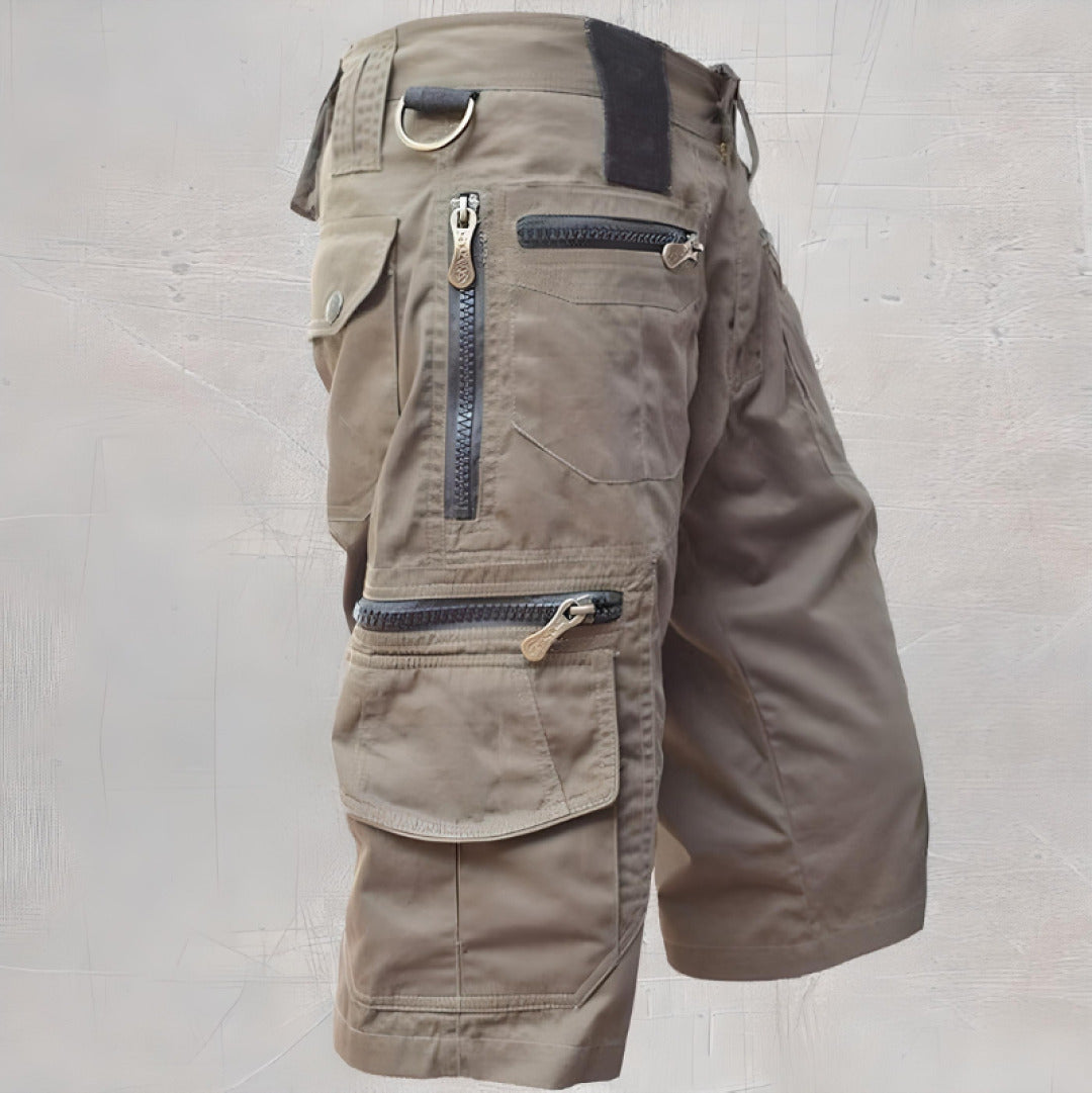 Versatile men's tactical cargo shorts featuring multi-pockets & adjustable waist.