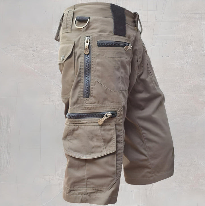 Versatile men's tactical cargo shorts featuring multi-pockets & adjustable waist.
