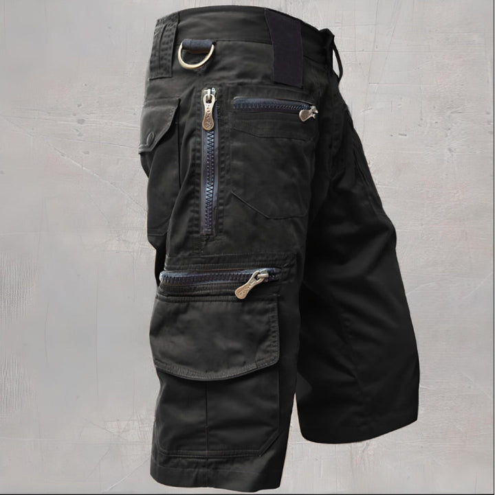 Comfortable men's tactical cargo shorts, ideal for adventure, hiking & daily wear.