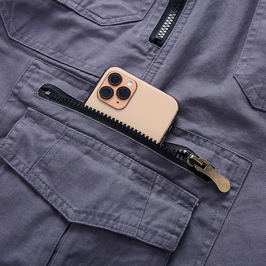 Back view of men's versatile cargo shorts, built tough for outdoor & casual wear.
