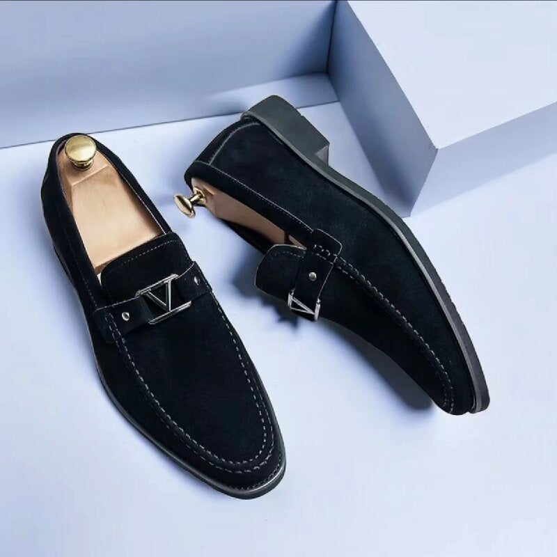 Comfortable men's slip-on loafers with metal bit, ideal for versatile dress, casual, or everyday wear.