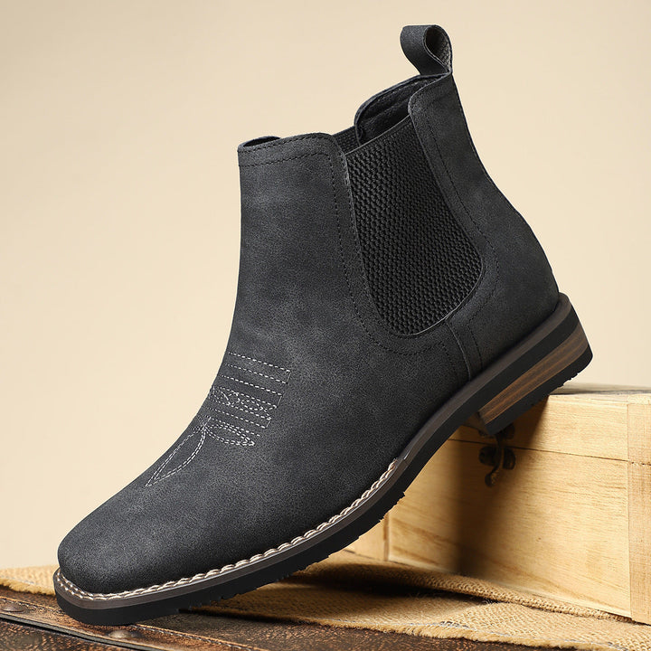 Elegant men's square toe Chelsea boots, a classic addition to men's fashion.