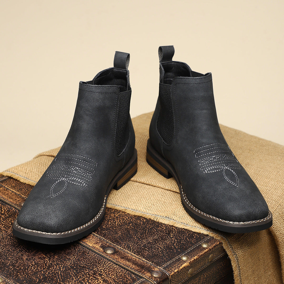 Classic men's square toe Chelsea ankle boots, a timeless and fashionable statement.