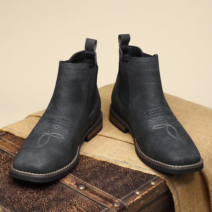 Classic men's square toe Chelsea ankle boots, a timeless and fashionable statement.