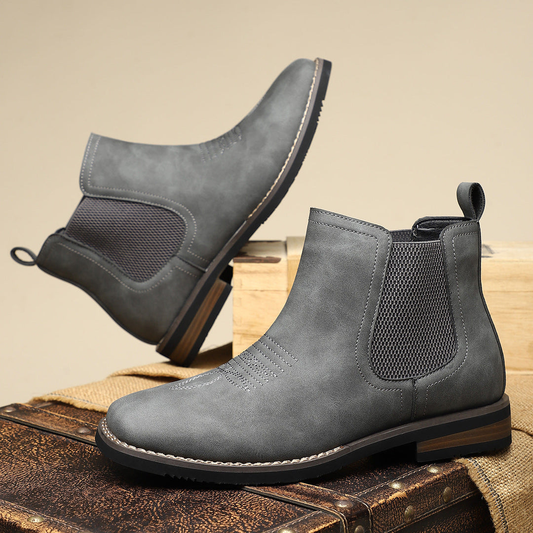 Fashionable men's square toe Chelsea boots, a must-have for refined everyday style.