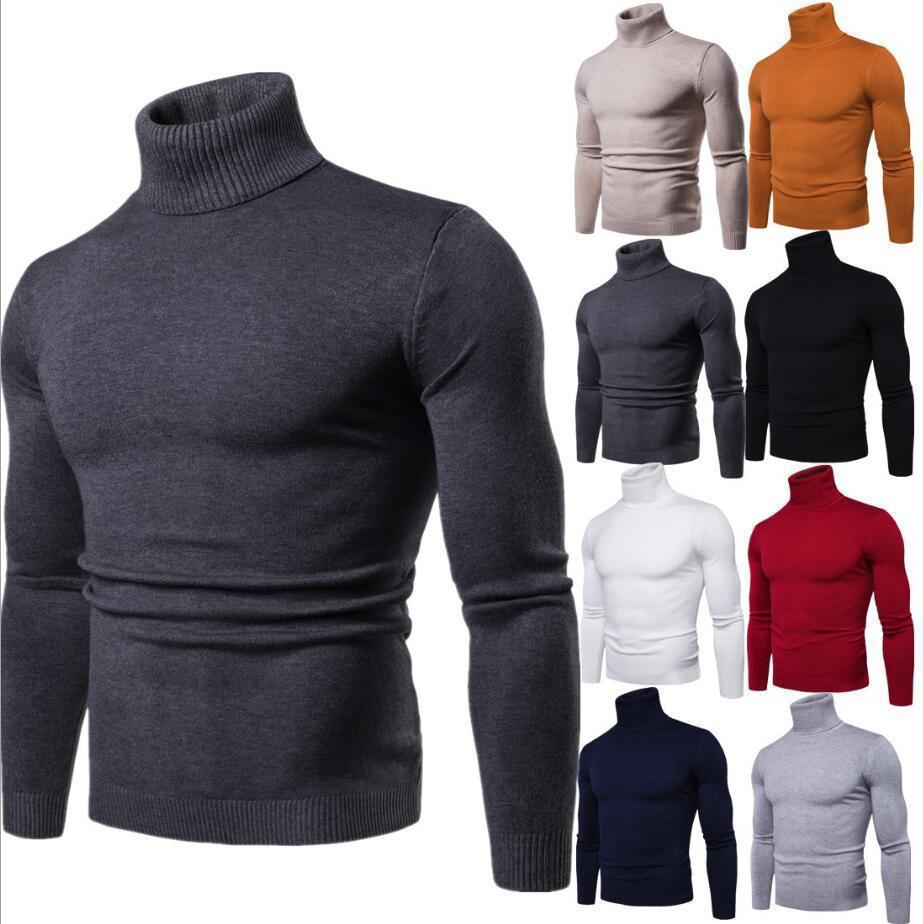 Men's casual turtleneck pullover. Comfortable long-sleeve knit sweater for relaxed winter fashion & everyday.