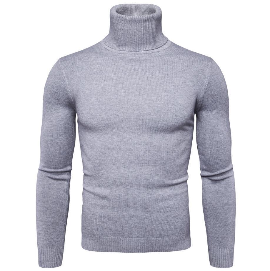 Men's formal turtleneck pullover. Elegant knit sweater, sophisticated long-sleeve top for business or events.