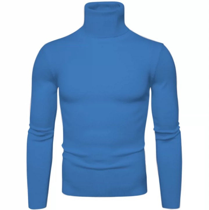 Premium men's elegant turtleneck. Luxurious knit pullover, sophisticated long-sleeve sweater for modern men.