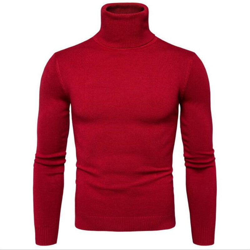 Sophisticated men's turtleneck pullover. Elegant knit long-sleeve sweater, perfect for a refined winter look.