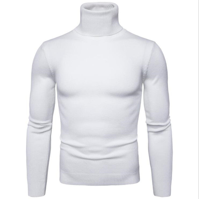 Modern men's turtleneck pullover. Stylish long-sleeve knit sweater, combining comfort & contemporary elegance.