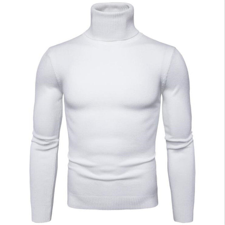 Modern men's turtleneck pullover. Stylish long-sleeve knit sweater, combining comfort & contemporary elegance.