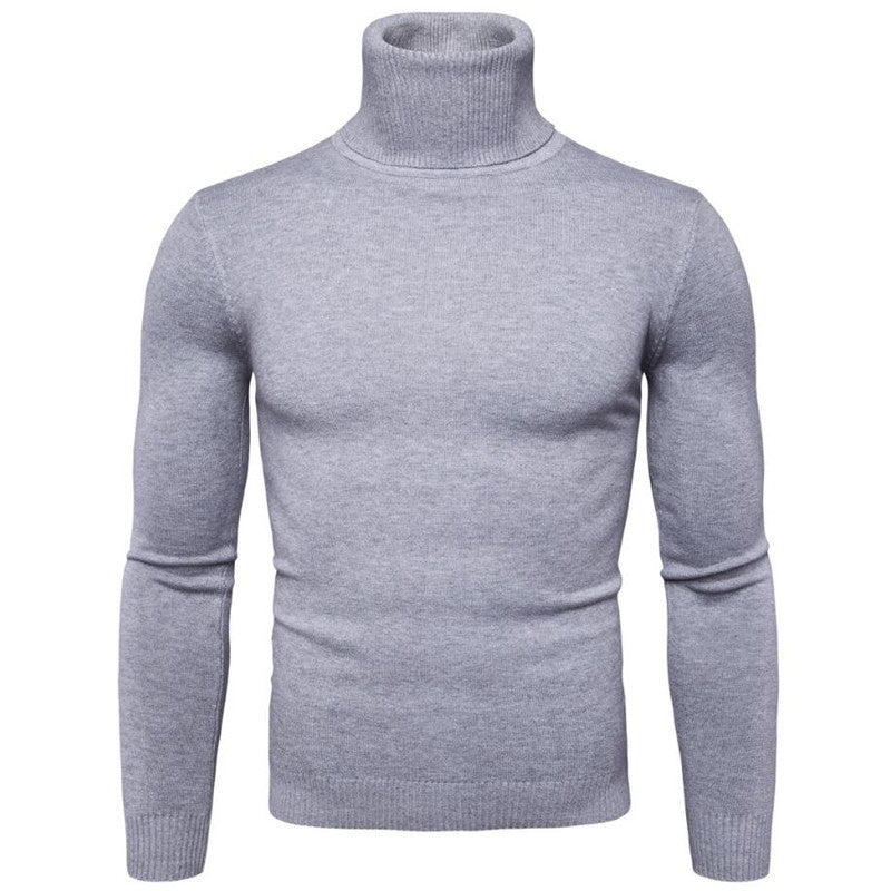 Men's versatile layering turtleneck. Elegant knit pullover sweater, perfect long-sleeve for winter fashion.