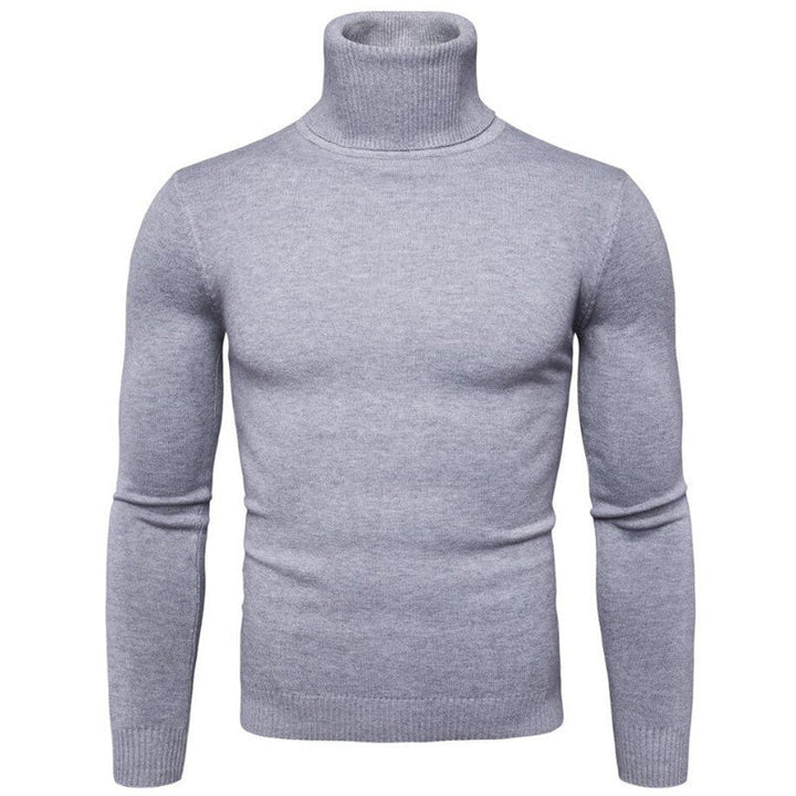 Men's versatile layering turtleneck. Elegant knit pullover sweater, perfect long-sleeve for winter fashion.