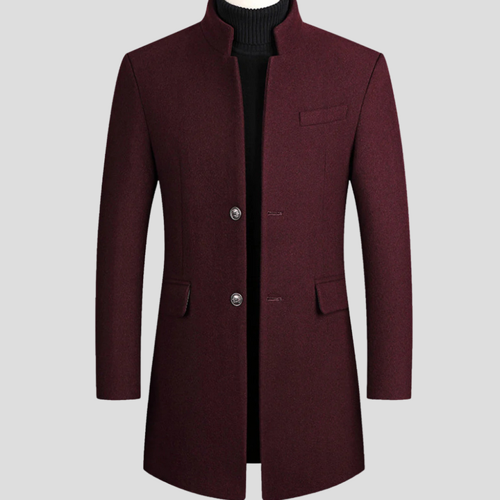 Men's elegant classic longline winter coat, perfect for professional or smart-casual occasions. Refined outerwear.
