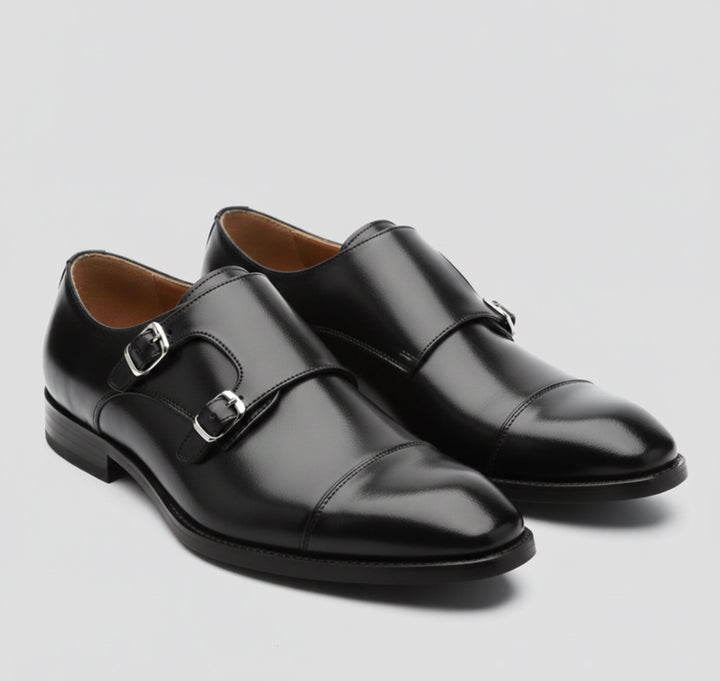 Men's elegant Milano style Italian leather loafers. Perfect formal slip-on dress shoes for business attire & smart casual.