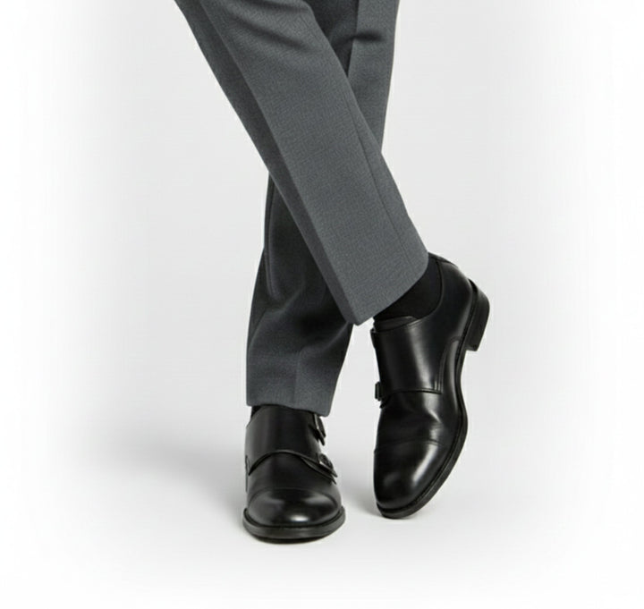 Men's formal Italian loafers. Elegant leather slip-on shoes for dress, business attire, or smart casual men's fashion.