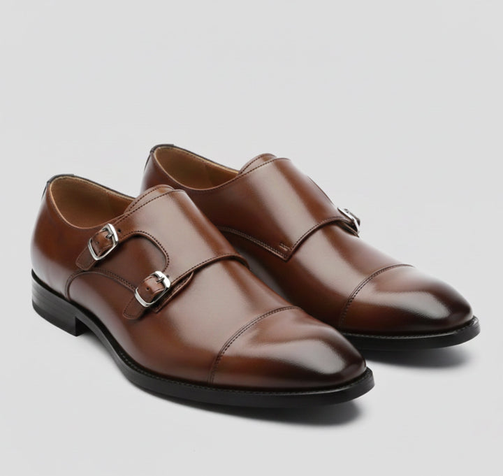 Classic design men's Italian loafers. Elegant Milano style formal dress shoes, ideal for business attire & sophisticated fashion.