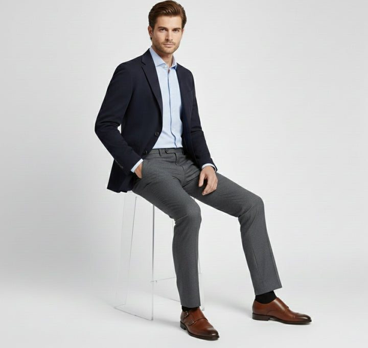 Sophisticated men's Italian leather loafers. Elegant slip-on dress shoes for business attire, formal events, & smart casual style.