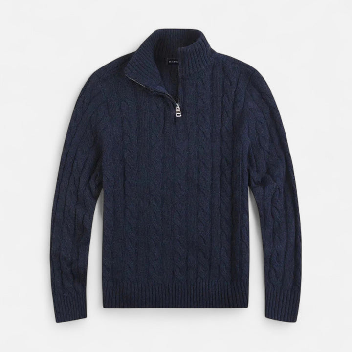 Stylish men's old money half-zip pullover, a classic addition to any sophisticated casual wardrobe.