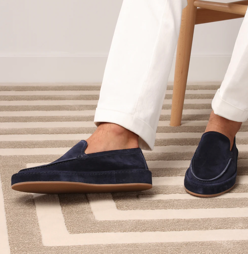 Comfortable men's beige slip-on loafers, ideal for smart casual and everyday fashion.
