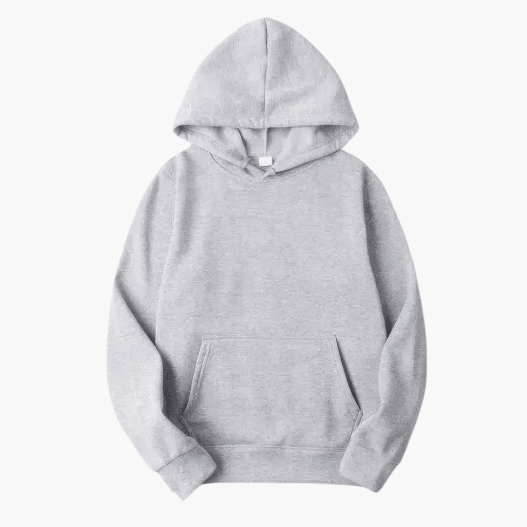 Soft men's essential hoodie, offering ultimate comfort for relaxed fit casual wear.