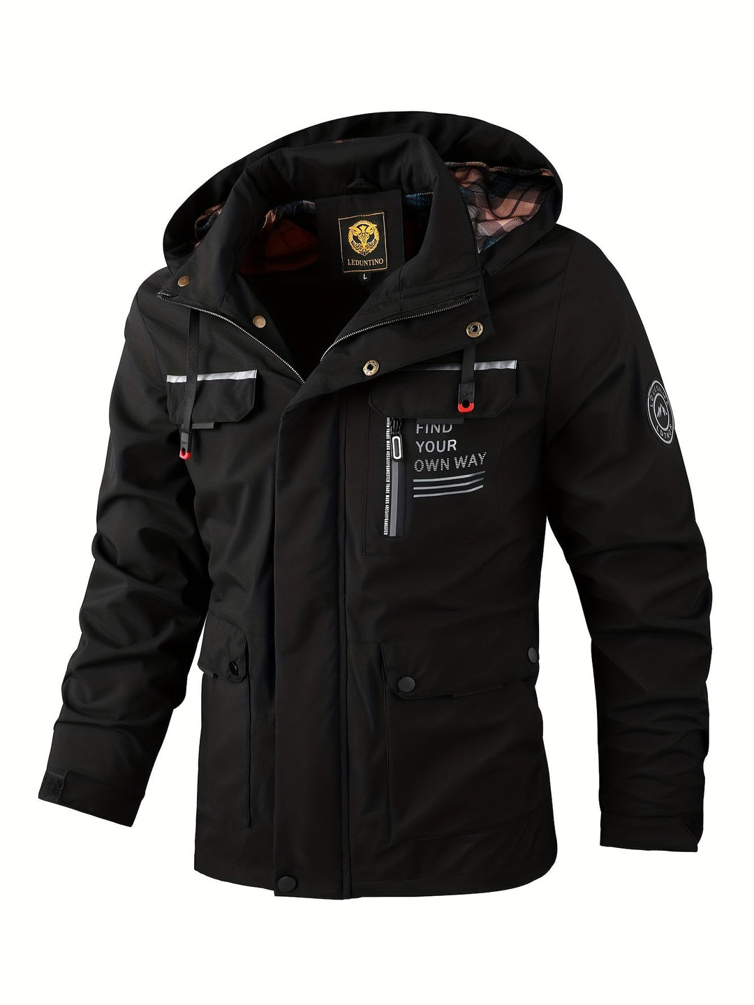 Men's evergreen weatherproof outdoor jacket, ideal for winter adventures & activewear. Waterproof & windproof.