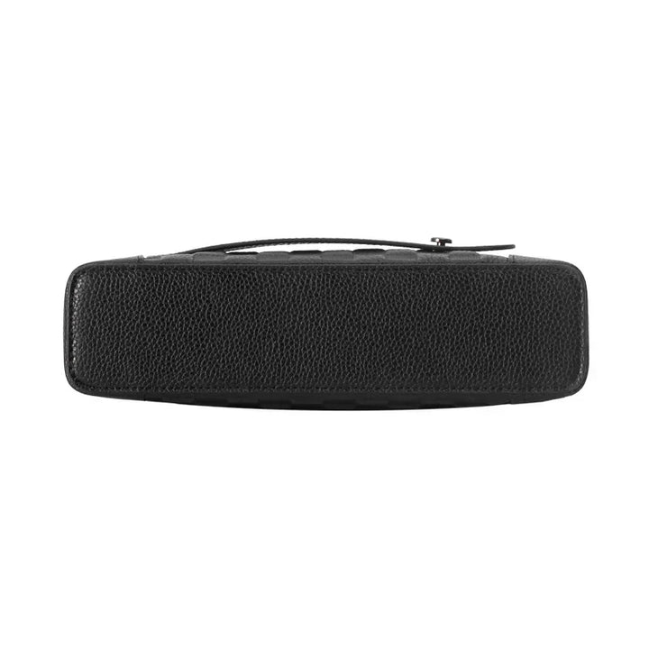 Premium men's leather clutch with integrated fingerprint lock, offering a modern anti-theft solution for men's accessories.