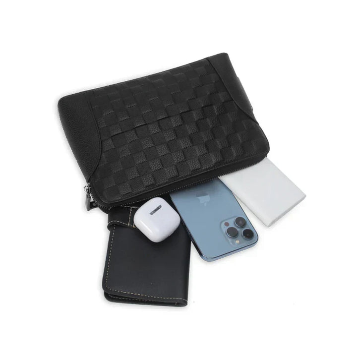 Sleek men's anti-theft leather wallet and clutch with cutting-edge fingerprint lock for ultimate security on the go.