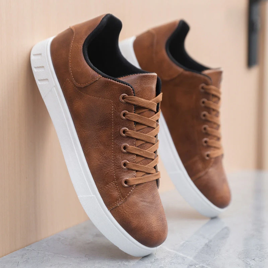 Comfortable men's walking shoes, lace-up design for active everyday casual wear.