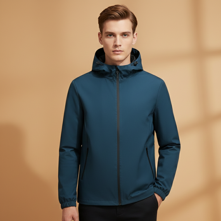 Comfortable men's full zip hoodie, ideal for modern spring and fall casual fashion.