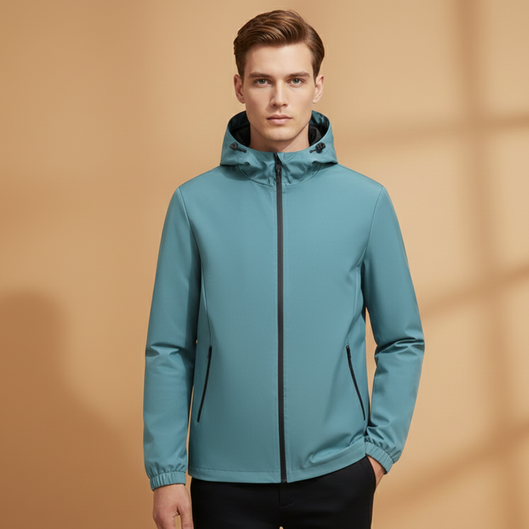 Men's fashion full zip hooded jacket, a versatile and stylish choice for casual outings.