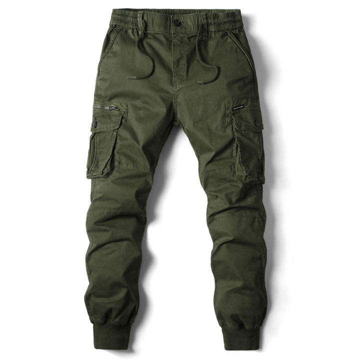 Dark grey stretch fit utility pants for men, versatile and durable for casual wear or outdoor adventures.