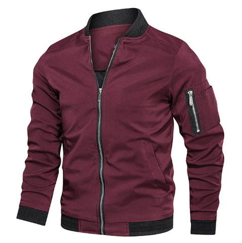 Comfortable men's lightweight bomber jacket, perfect for versatile casual looks. A stylish spring and fall outerwear.
