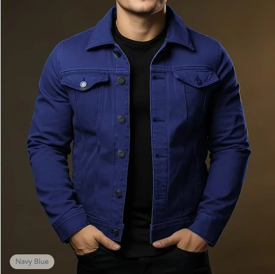 Stylish men's casual jacket, versatile lightweight outerwear for spring fashion & everyday layering.
