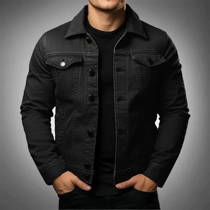 Comfortable men's layering jacket, perfect lightweight outerwear for active spring days & casual style.
