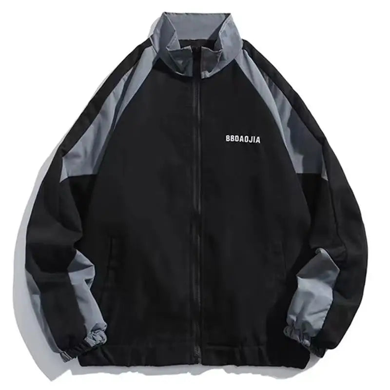Stylish men's windbreaker jacket. Lightweight design, ideal for urban fashion and comfortable casual outerwear.