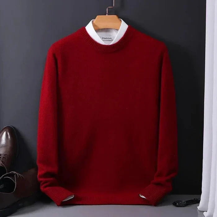 Cozy men's loose fit winter sweater, offering timeless warmth and relaxed style for comfortable casual wear.