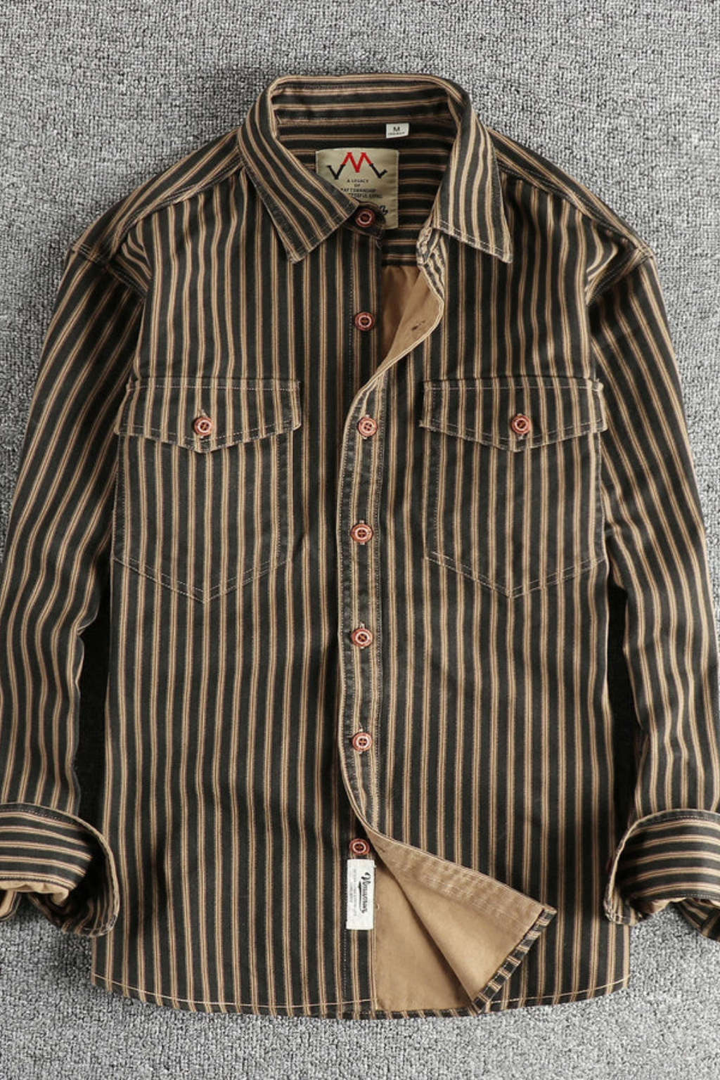 Relaxed fit men's striped long sleeve casual shirt. Perfect for everyday wear, stylish button-down design.
